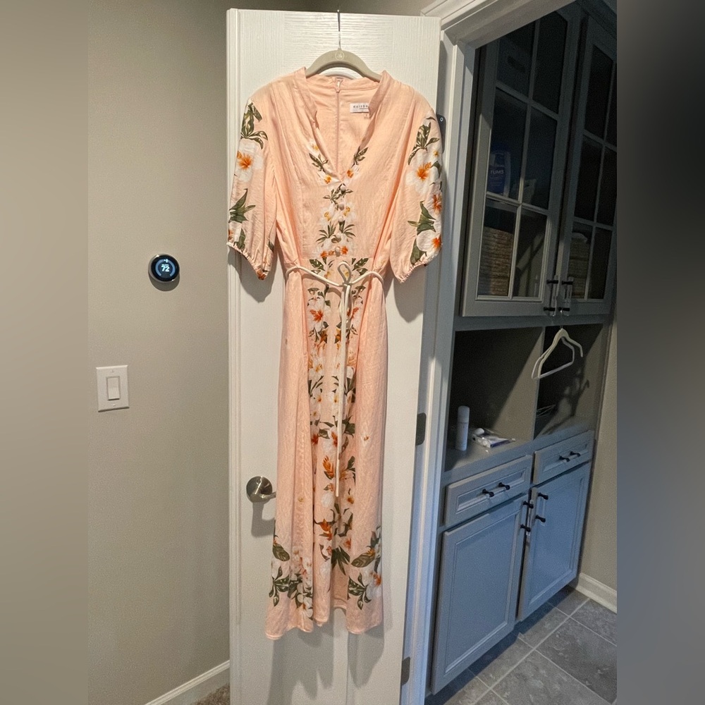Floral linen maxi dress never worn